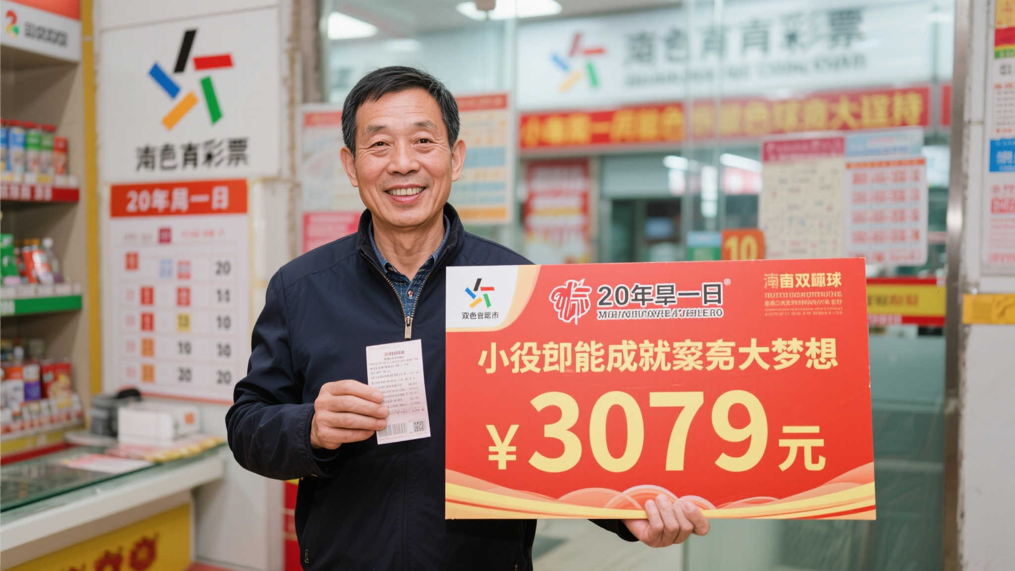 男子坚持20年每期10元投注，终揽双色球3079万大奖